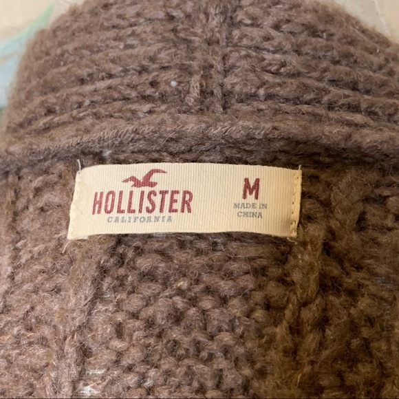 Hollister ~ Brown Open Front Sweater Knit Cardigan Size Medium - Picture 5 of 6